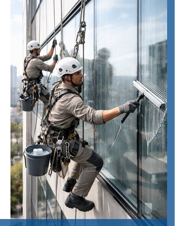 Мойка окон альпинистами в Соколе от 4689 р. | ВЫСОТНИК-Скл