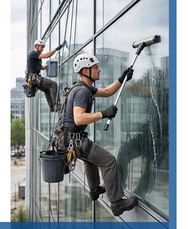Мойка витражей альпинистами в Соколе от 729 р. под ключ|ВЫСОТНИК-Скл