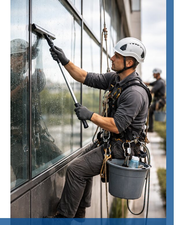 Мойка стеклянных фасадов в Соколе от 208 р. | ВЫСОТНИК-Скл