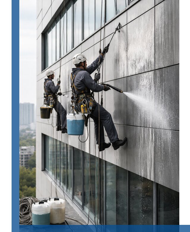 Профессиональная мойка вентилируемых фасадов в Соколе