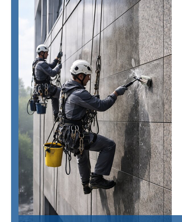 Профессиональная мойка фасада из керамогранита в Соколе