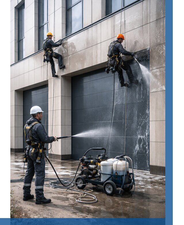 Послестроительная мойка фасада в Соколе от 313 р. | ВЫСОТНИК-Скл