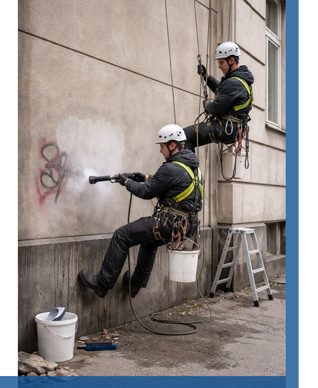 Удаление граффити с фасада в Соколе от 4689 р. | ВЫСОТНИК-Скл