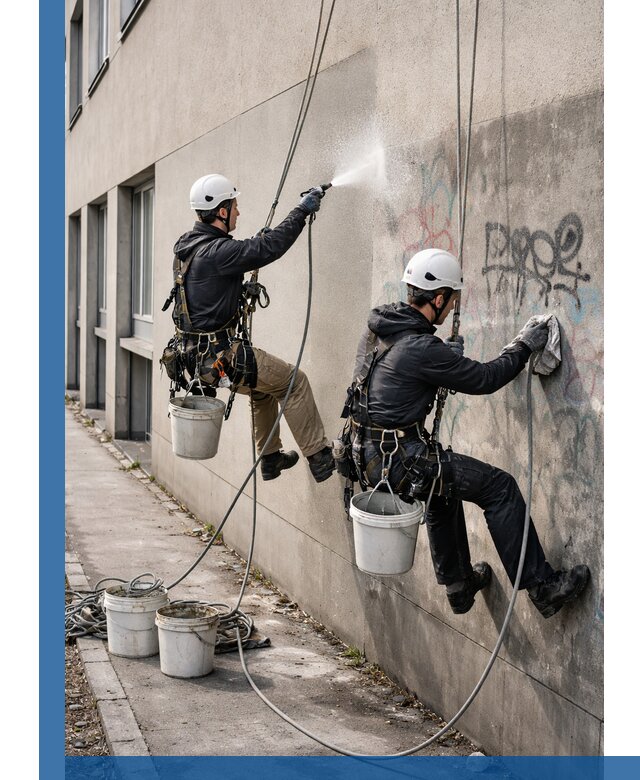 Антиграффити покрытие фасада с защитой от надписей в Соколе