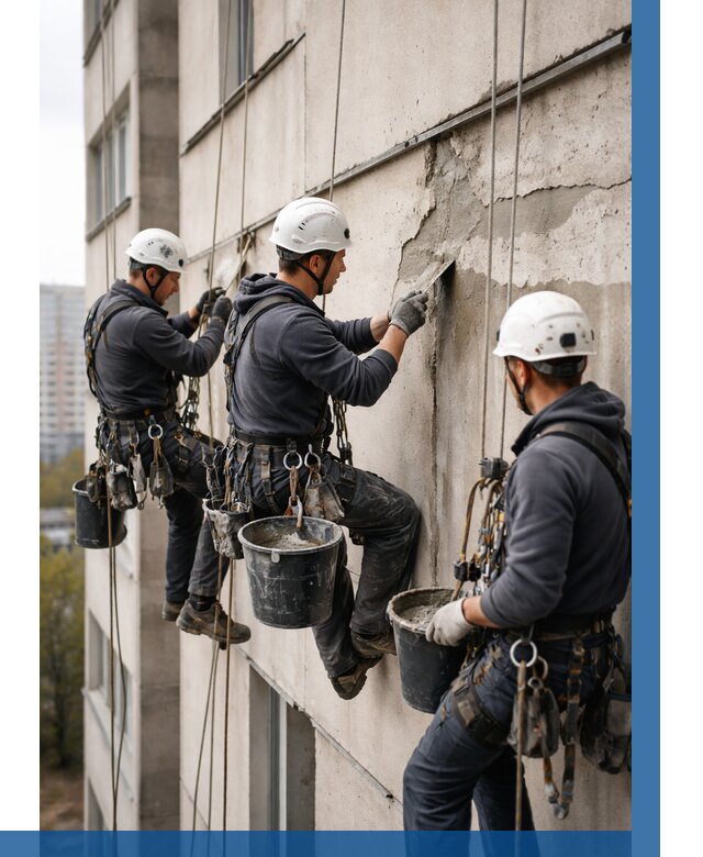 Ремонт бетонных элементов фасада в Соколе от 2605 р. | ВЫСОТНИК-Скл