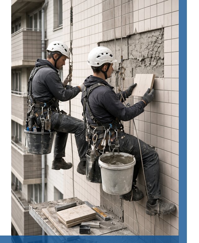 Ремонт облицовки фасада плиткой в Соколе от 1875 р. | ВЫСОТНИК-Скл