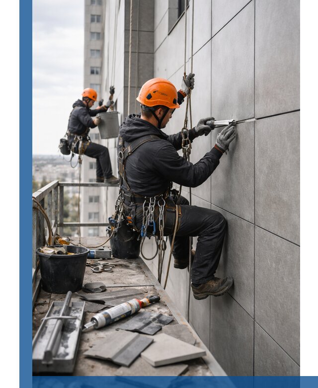 Профессиональный ремонт фасада из керамогранита в Соколе