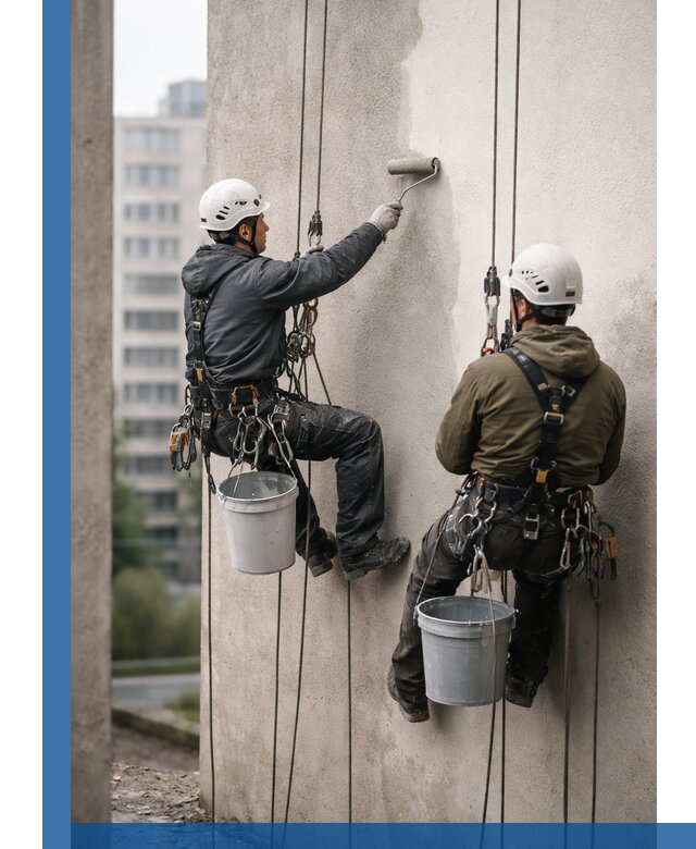 Покраска фасадов высотными альпинистами в Соколе с гарантией