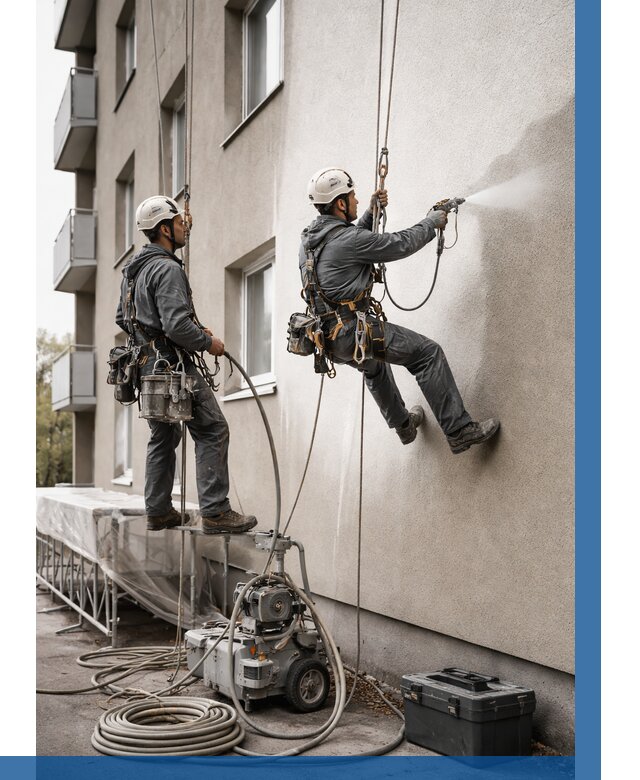 Безвоздушная покраска фасада в Соколе от 229 р/м² | ВЫСОТНИК-Скл