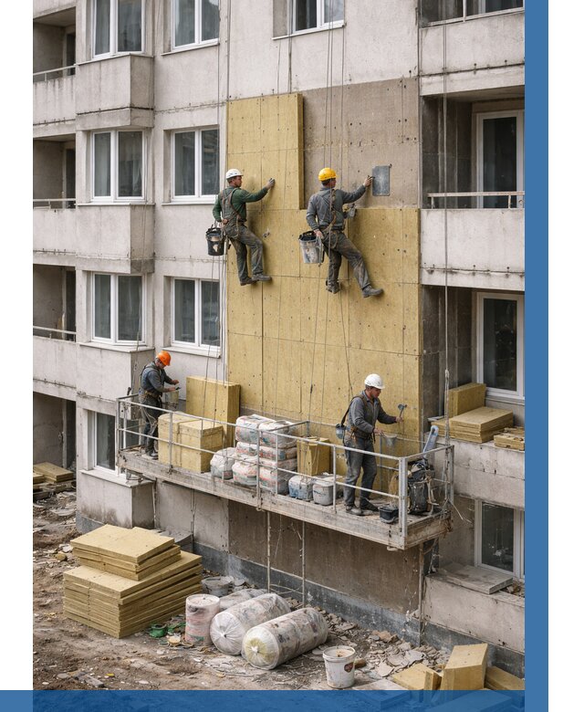 Утепление фасада минватой в Соколе от 1563 р. | ВЫСОТНИК-Скл