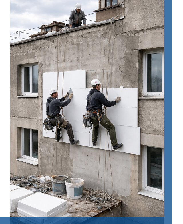 Утепление фасада пенополистиролом в Соколе от 1875 р. | ВЫСОТНИК-Скл