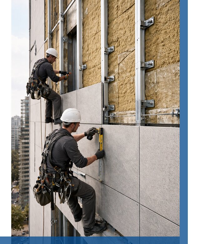 Монтаж вентилируемого фасада в Соколе от 3647 р. | ВЫСОТНИК-Скл