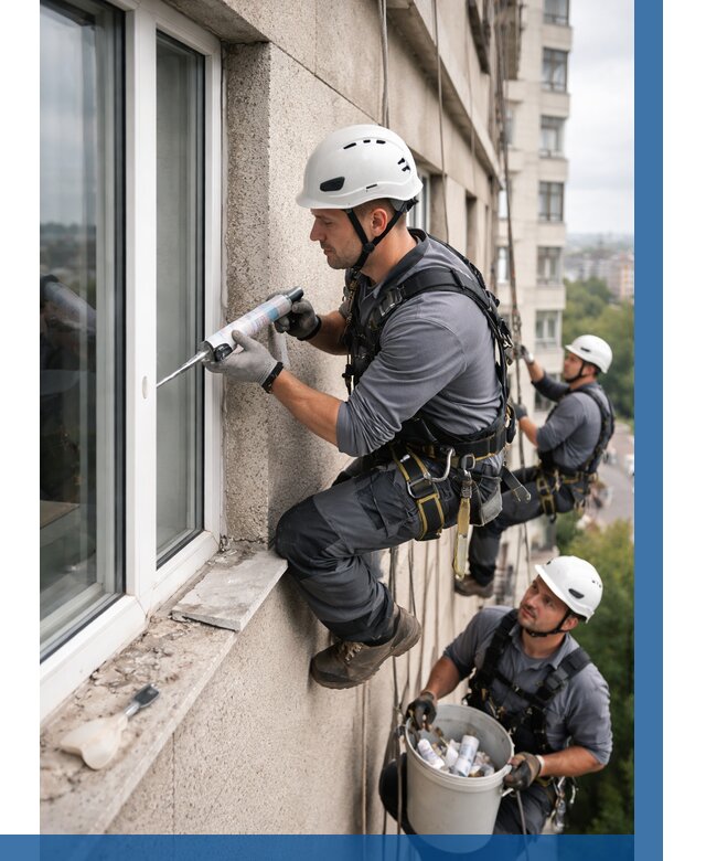 Герметизация оконных швов снаружи в Соколе от 1563 р. | ВЫСОТНИК-Скл