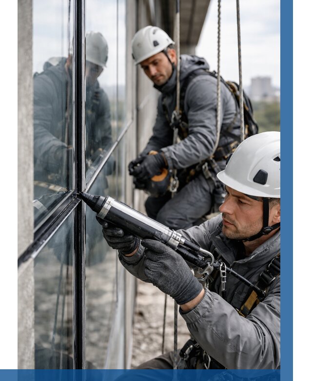 Герметизация витражных швов в Соколе от 677 р. | ВЫСОТНИК-Скл