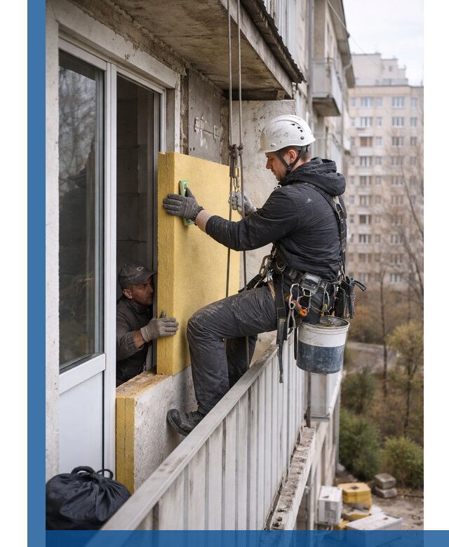 Профессиональное утепление балкона снаружи в Соколе под ключ