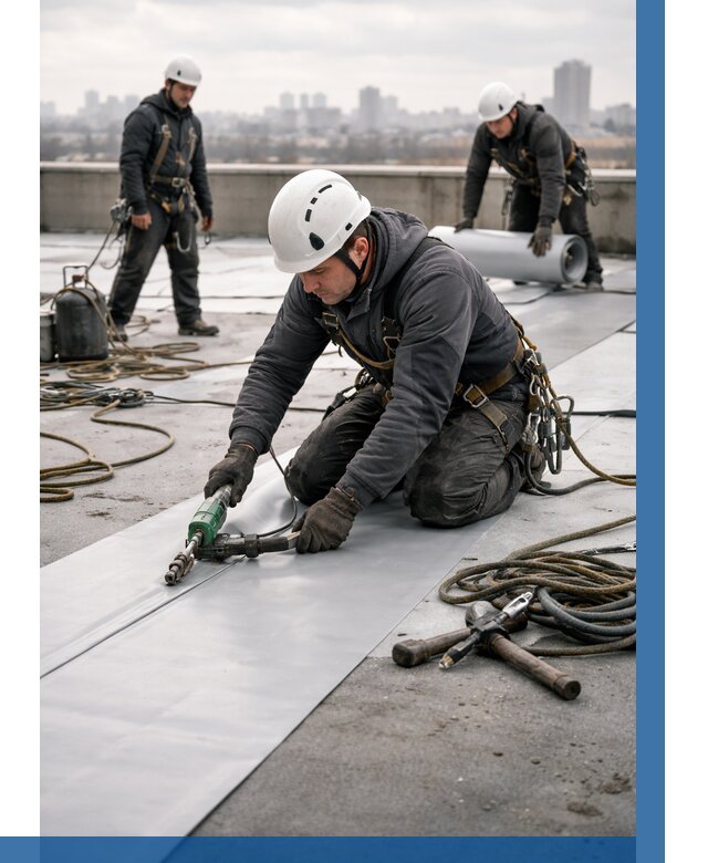 Ремонт мембранной кровли в Соколе от 1875 р./м2 | ВЫСОТНИК-Скл