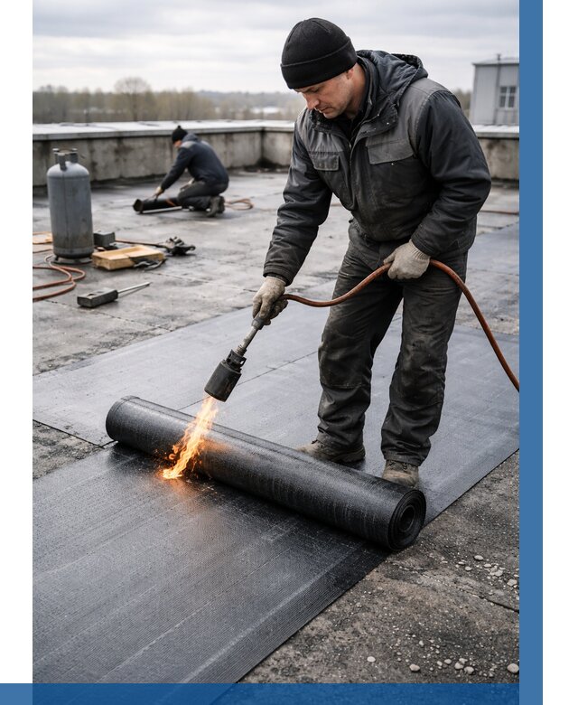 Ремонт наплавляемой кровли в Соколе от 729 р. | ВЫСОТНИК-Скл