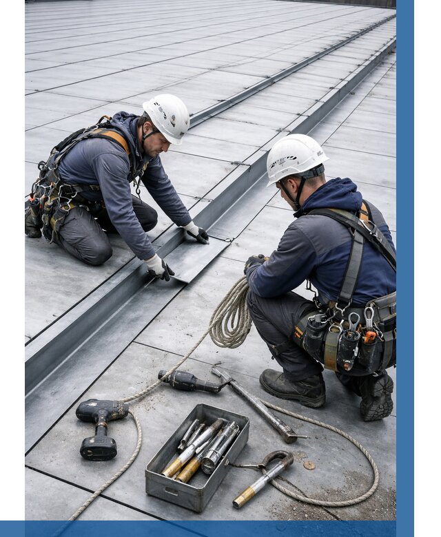 Ремонт фальцевой кровли в Соколе от 729 р. | ВЫСОТНИК-Скл