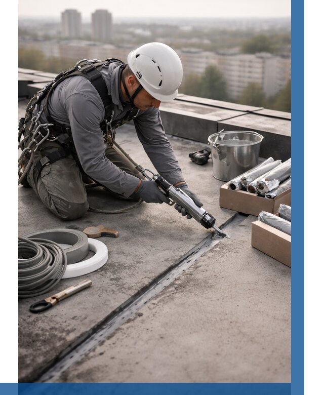 Герметизация швов кровли в Соколе от 469 р./м2 | ВЫСОТНИК-Скл