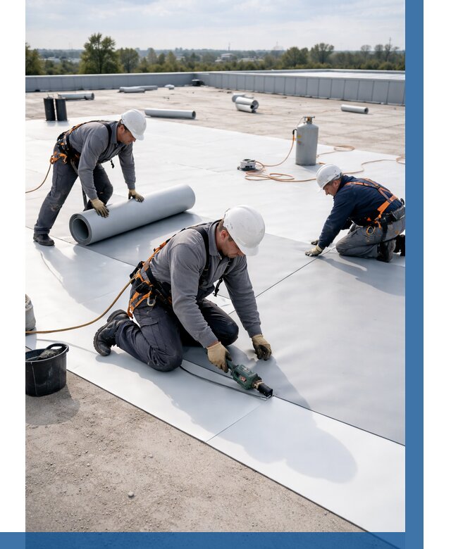 Монтаж мембранной кровли под ключ в Соколе от 1250 р. | ВЫСОТНИК-Скл