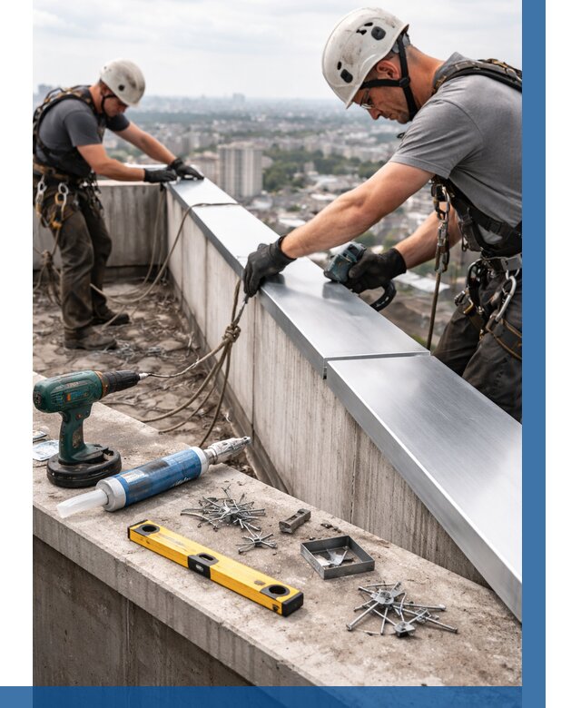 Монтаж парапетных крышек в Соколе от 834 р. | ВЫСОТНИК-Скл