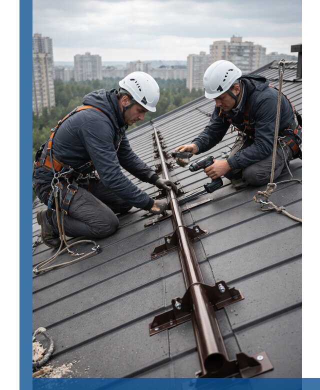 Монтаж снегозадержателей на кровле зданий в Соколе под ключ