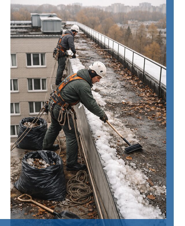 Очистка кровли по периметру в Соколе от 573 р. | ВЫСОТНИК-Скл