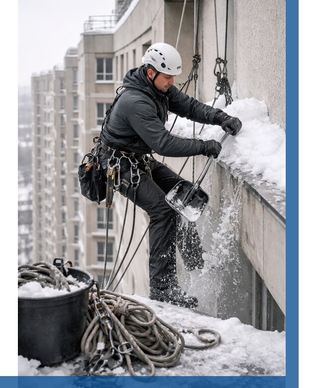 Очистка карнизов от снега в Соколе от 313 р. | ВЫСОТНИК-Скл