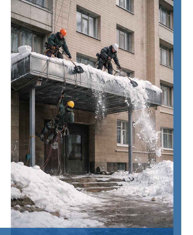 Очистка козырьков от снега в Соколе от 3647 р. | ВЫСОТНИК-Скл