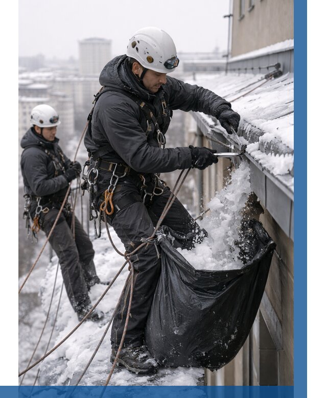 Аварийная очистка крыши в Соколе под ключ от 313 р. | ВЫСОТНИК-Скл