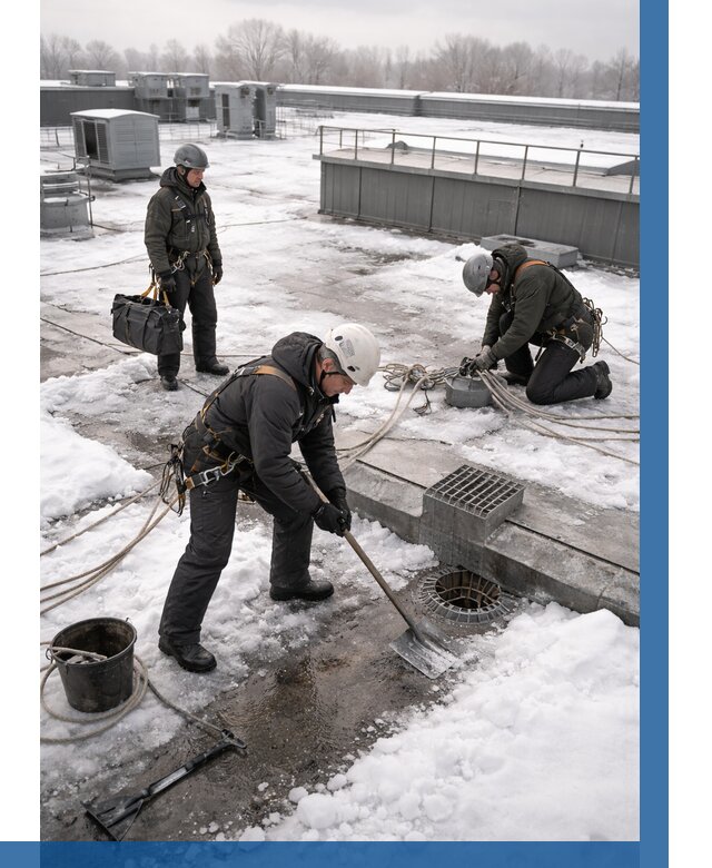 Абонентское обслуживание кровли зимой в Соколе от 8335 р. | ВЫСОТНИК-Скл