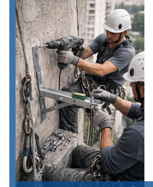 Установка кронштейнов кондиционера и крепежа в Соколе