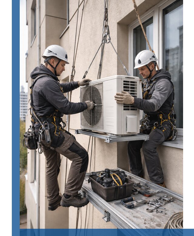 Перенос внешнего блока кондиционера в Соколе с монтажом и крепежом