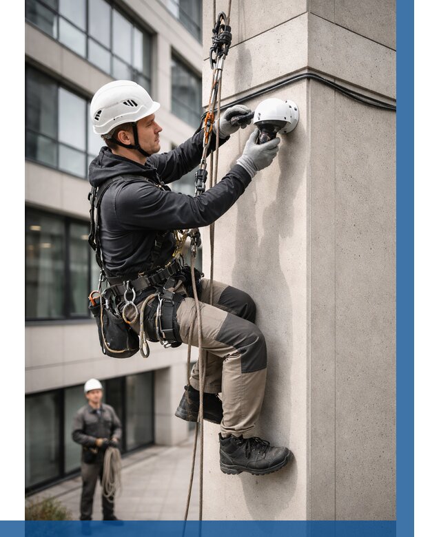 Монтаж камер видеонаблюдения на фасаде в Соколе от 8856 р.-ВЫСОТНИК-Скл