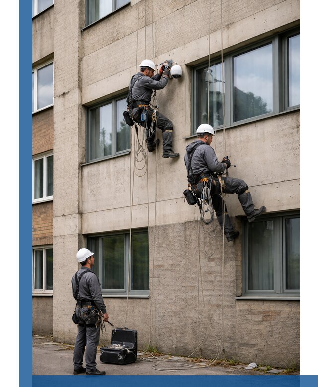 Монтаж фасадных камер видеонаблюдения в Соколе под ключ