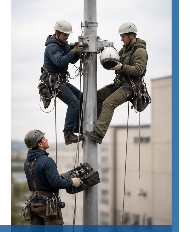 Установка видеокамер на мачте в Соколе от 8856 р. | ВЫСОТНИК-Скл