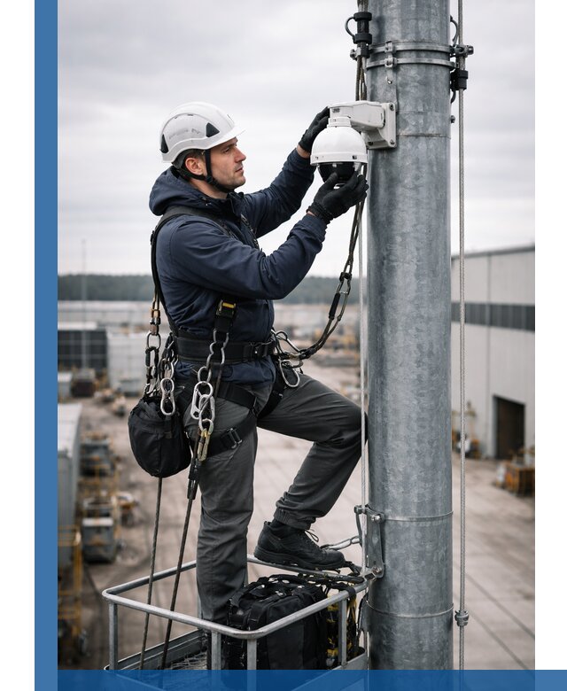 Профессиональная установка видеокамер на мачте в Соколе