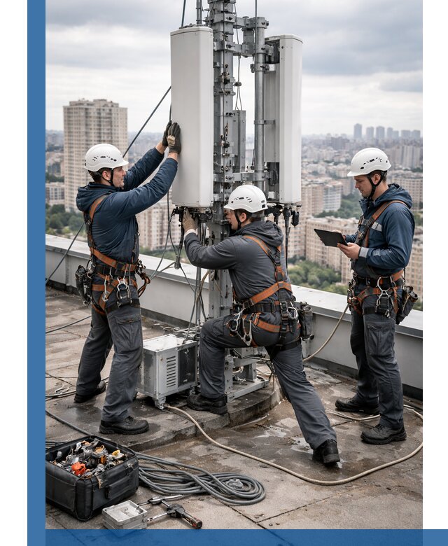 Монтаж антенн связи на крыше в Соколе с вводом в эксплуатацию