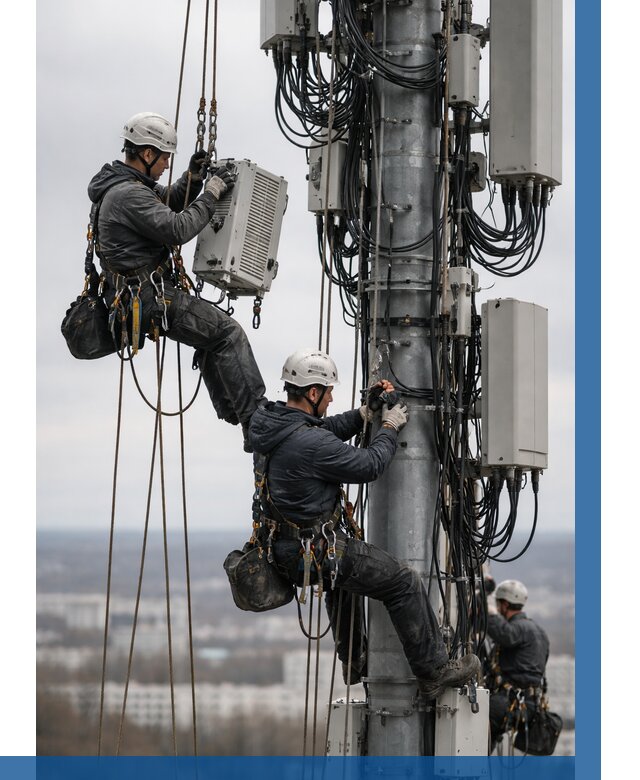 Монтаж оборудования связи на мачте в Соколе от 7814 р. | ВЫСОТНИК-Скл
