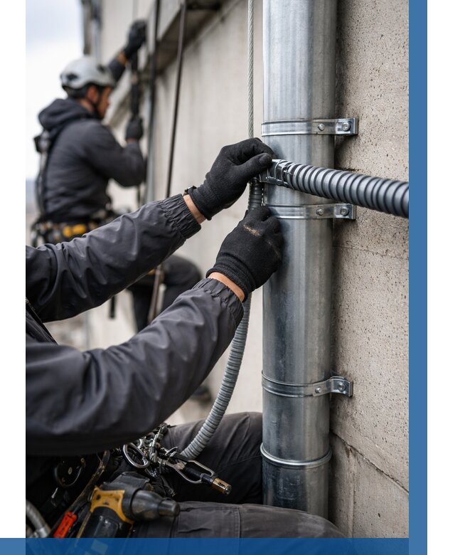 Монтаж гофры для кабеля в Соколе от 313 р. | ВЫСОТНИК-Скл