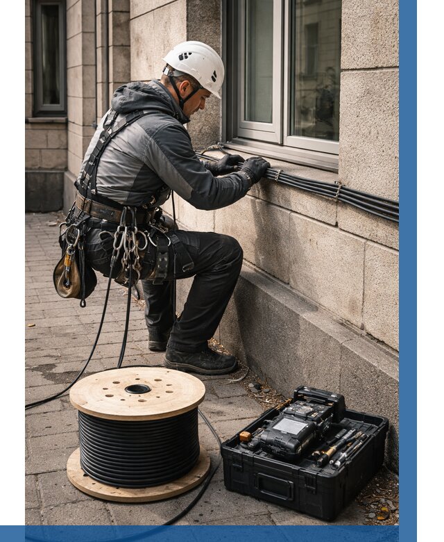 Прокладка оптоволоконного кабеля в Соколе от 834 р. | ВЫСОТНИК-Скл