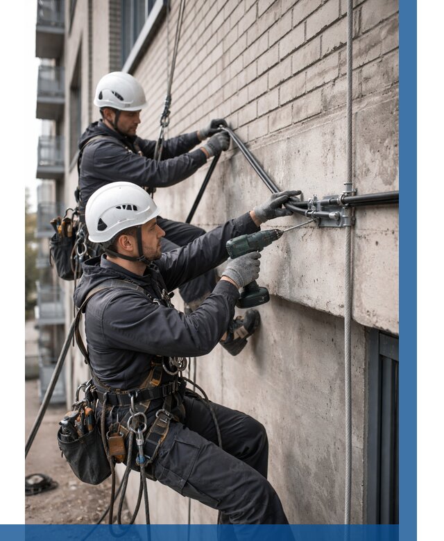 Крепление кабеля на фасаде в Соколе от 365 р. | ВЫСОТНИК-Скл