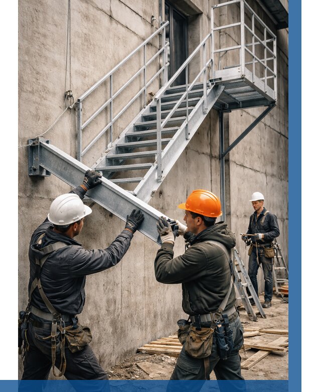 Монтаж металлических лестниц в Соколе от 15629 р. | ВЫСОТНИК-Скл