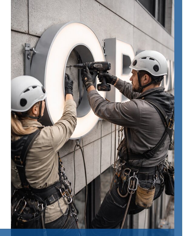 Монтаж световых букв в Соколе от 3126 р. под ключ ВЫСОТНИК-Скл