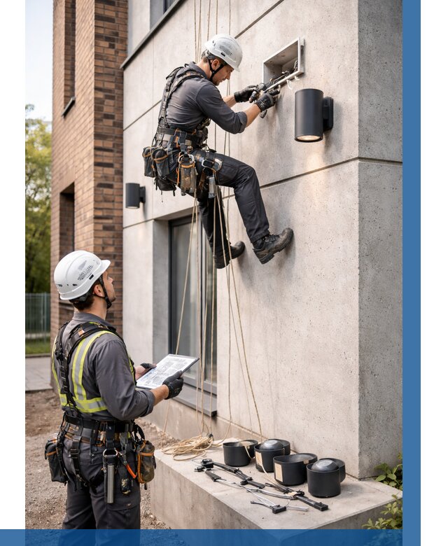 Монтаж фасадного освещения в Соколе от 2605 р. | ВЫСОТНИК-Скл