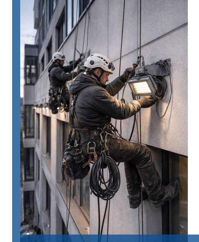 Монтаж фасадного освещения в Соколе установка и подключение