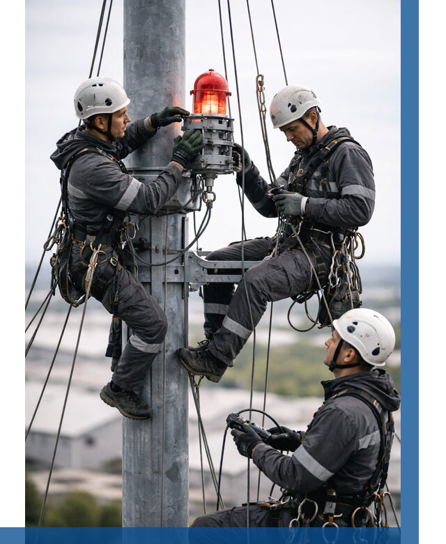 Монтаж заградительных огней в Соколе от 8856 р. | ВЫСОТНИК-Скл