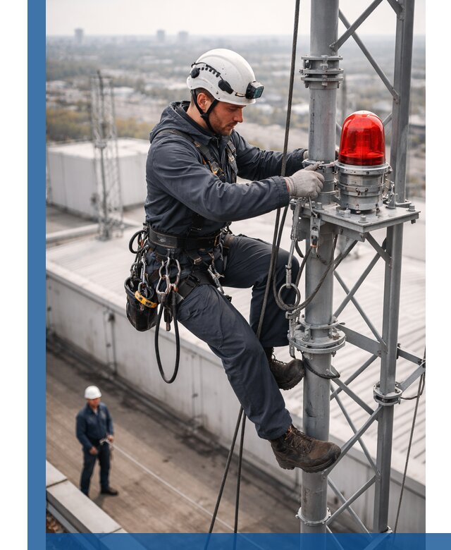 Монтаж заградительных огней и обслуживание объектов в Соколе