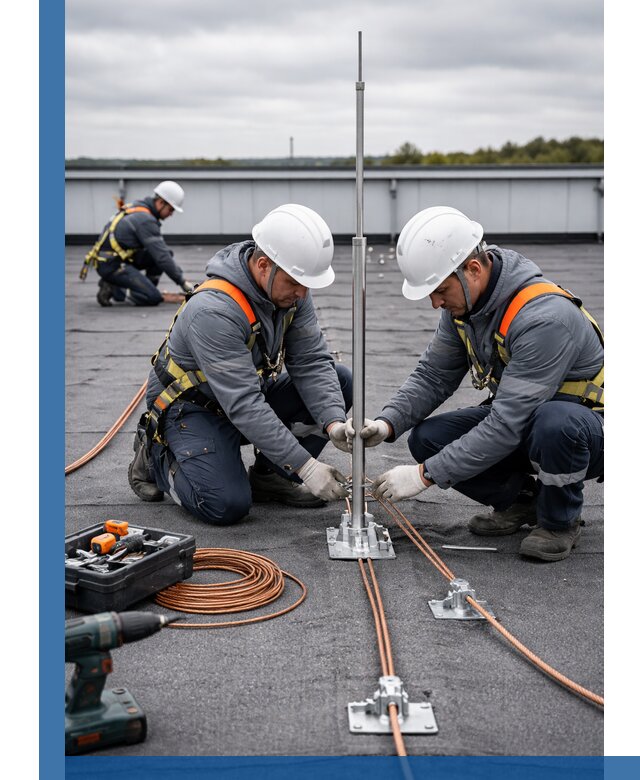 Монтаж молниезащиты на кровле в Соколе под ключ с гарантией