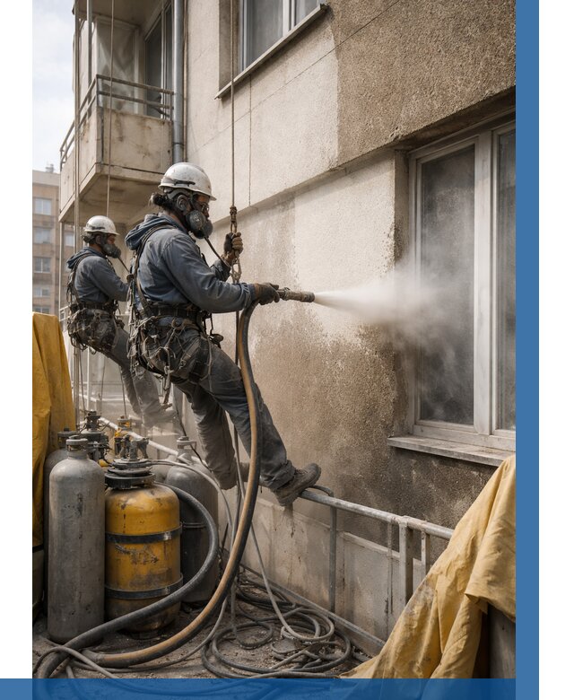 Пескоструйная очистка фасада в Соколе от 677 р. | ВЫСОТНИК-Скл